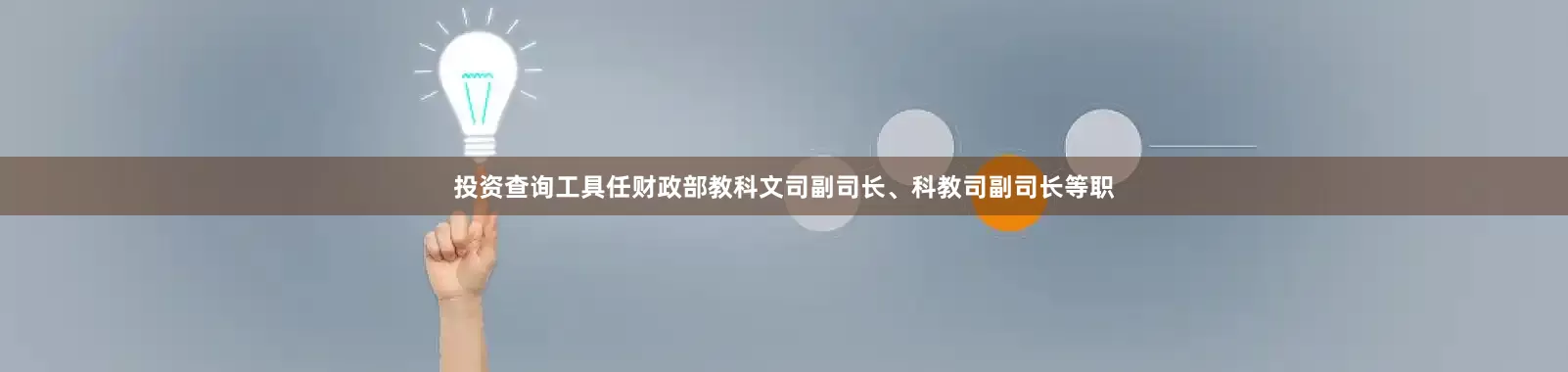 投资查询工具任财政部教科文司副司长、科教司副司长等职