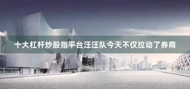 十大杠杆炒股指平台汪汪队今天不仅拉动了券商