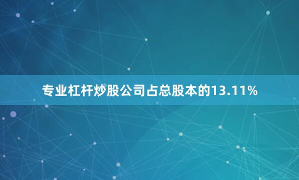 专业杠杆炒股公司占总股本的13.11%