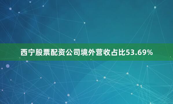 西宁股票配资公司境外营收占比53.69%